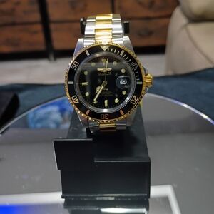 Invicta Men's Black and Gold Dive Watch